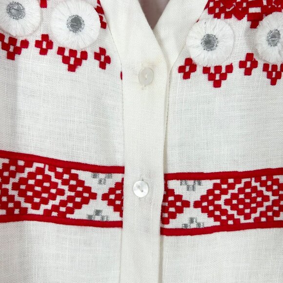 Alexis Wylla Embroidered Linen Blend Boho Maxi Dress - Picture 12 of 14